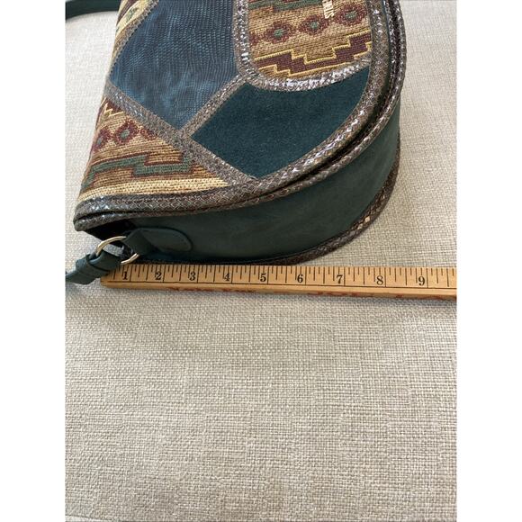 STEVEN BY STEVE MADDEN XL Leather Tapestry Crossbody Carpet Shoulder Bag NEW - Picture 10 of 16